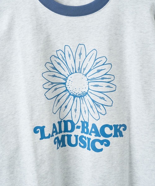 WEGO（ウィゴー）の「WEGO/グラフィックリンガーBIG T（Tシャツ/カットソー・メンズ・ライトグレー/ホワイト/オフホワイト・LARGE/MEDIUM）」の8枚目の写真