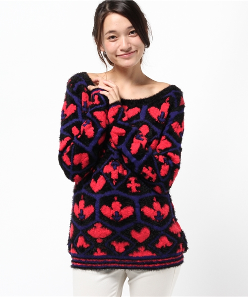 Desigual（デシグアル）の「「Desigual/デシグアル」カラフルもこもこニット（ニット/セーター・レディース・ネイビー/ブラック・SMALL/LARGE/X-LARGE/MEDIUM）」の7枚目の写真