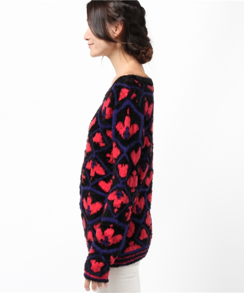 Desigual（デシグアル）の「「Desigual/デシグアル」カラフルもこもこニット（ニット/セーター・レディース・ネイビー/ブラック・SMALL/LARGE/X-LARGE/MEDIUM）」の8枚目の写真