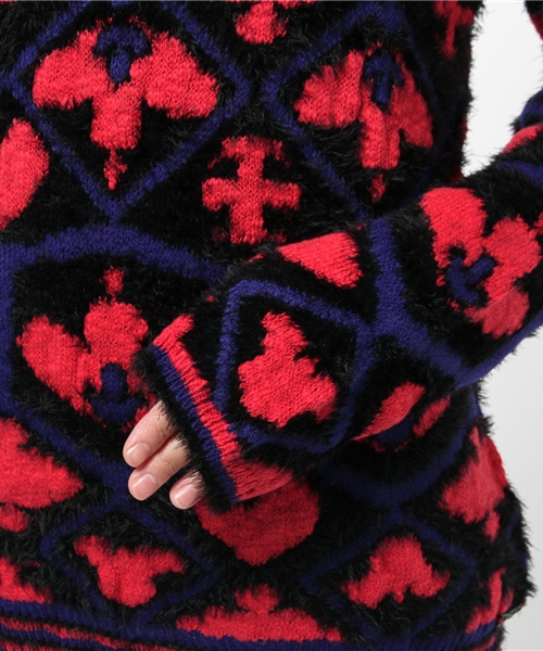 Desigual（デシグアル）の「「Desigual/デシグアル」カラフルもこもこニット（ニット/セーター・レディース・ネイビー/ブラック・SMALL/LARGE/X-LARGE/MEDIUM）」の3枚目の写真