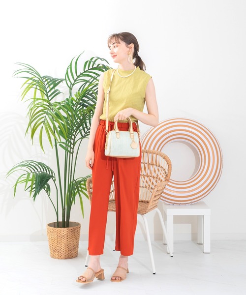 ACCOMMODE(アコモデ)の「バケーションショルダーバッグ(ボストンバッグ・レディース・ベージュ/ブラウン/ブルー・FREE)」の5枚目の写真
