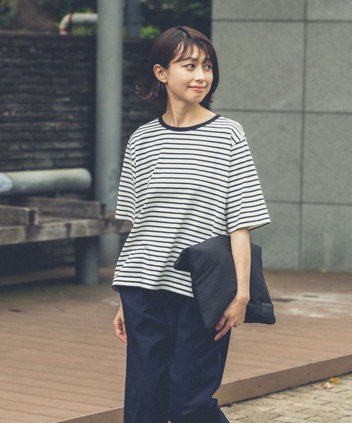 studio CLIP（スタディオクリップ）の「【イージーケア/接触冷感/部屋干し菌抑制】USAコットン選べるTシャツ（Tシャツ/カットソー・レディース・ブラック/オフホワイト/その他4/その他1/その他2/その他3/ベージュ/ライトグリーン/その他5/その他6・MEDIUM/LARGE）」の12枚目の写真