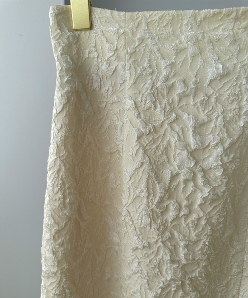 Louere（ルエレ）の「ジャガードハイウエストスリットIラインスカート[高身長サイズMT/低身長サイズS有り]（スカート・レディース・ブラック/アイボリー/ベージュ・X-LARGE/LARGE/MEDIUM/SMALL/MT）」の15枚目の写真