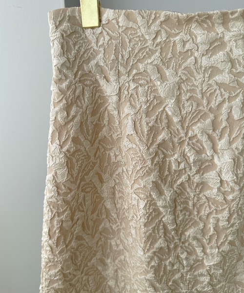 Louere（ルエレ）の「ジャガードハイウエストスリットIラインスカート[高身長サイズMT/低身長サイズS有り]（スカート・レディース・ブラック/アイボリー/ベージュ・X-LARGE/LARGE/MEDIUM/SMALL/MT）」の16枚目の写真