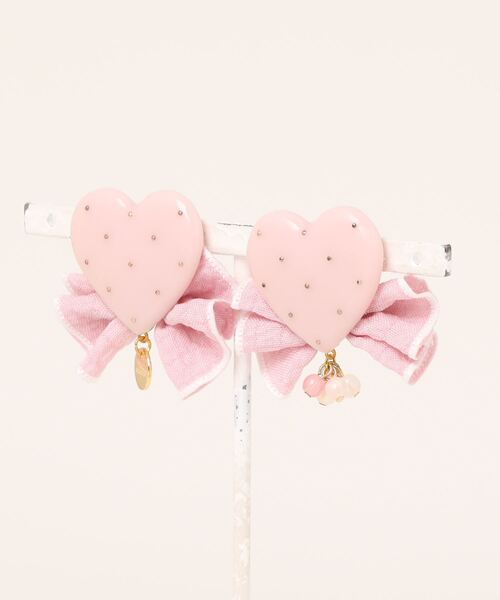 tone(トーン)の「【miuland】Heart Ribbon(MA)(ピアス(両耳用)・レディース・パープル/ピンク/ブルー/ブラウン・FREE)」の4枚目の写真
