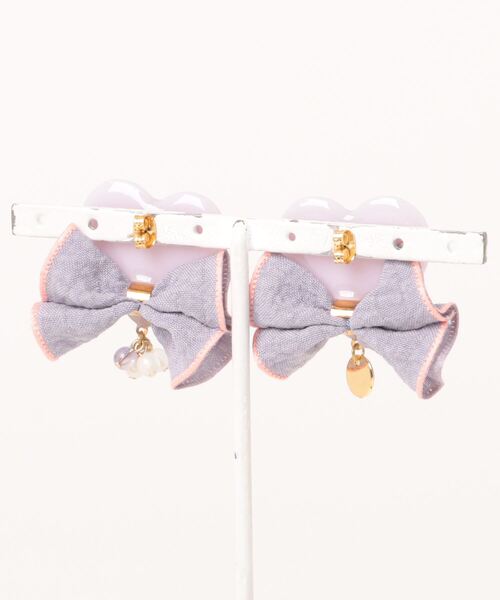 tone(トーン)の「【miuland】Heart Ribbon(MA)(ピアス(両耳用)・レディース・パープル/ピンク/ブルー/ブラウン・FREE)」の9枚目の写真