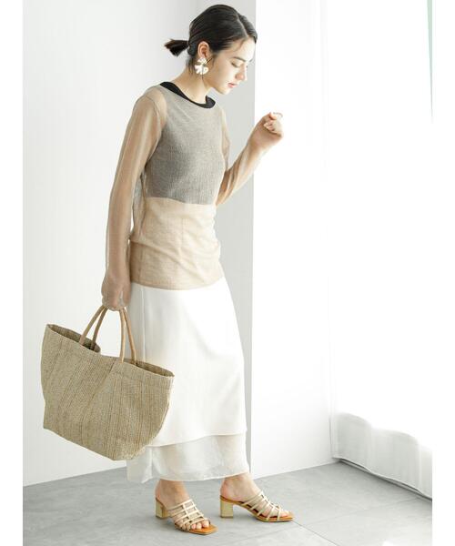 Te chichi（テチチ）の「雑材シート シップスタイルTOTE（ハンドバッグ・レディース・ベージュ/ブラック・F）」の10枚目の写真