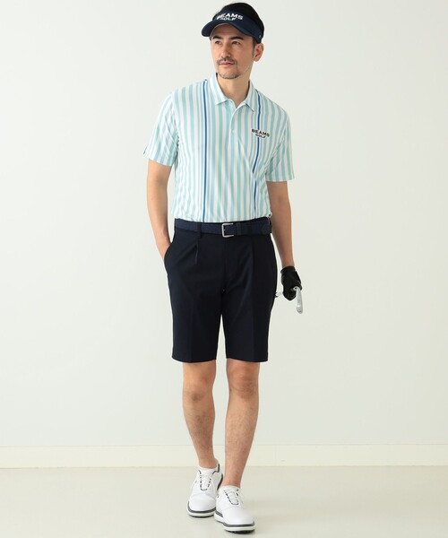 BEAMS GOLF（ビームスゴルフ）の「【UVカット/吸水速乾性】BEAMS GOLF PURPLE LABEL / マルチストライプ ポロシャツ（ポロシャツ・メンズ・サックスブルー/ベージュ・S/M/L/XL）」の16枚目の写真