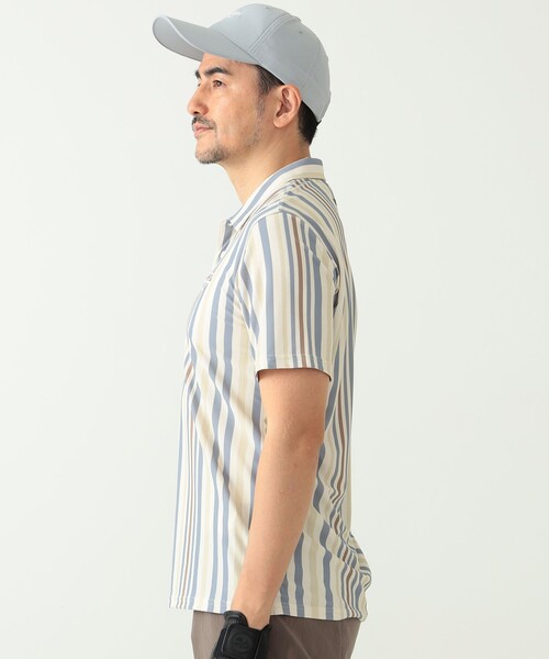BEAMS GOLF（ビームスゴルフ）の「【UVカット/吸水速乾性】BEAMS GOLF PURPLE LABEL / マルチストライプ ポロシャツ（ポロシャツ・メンズ・サックスブルー/ベージュ・S/M/L/XL）」の17枚目の写真