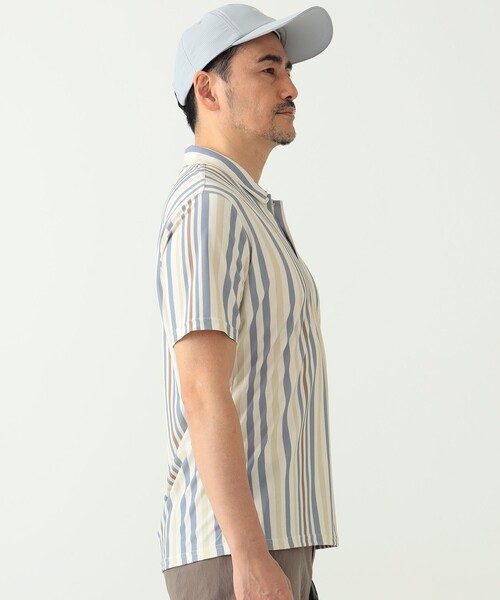 BEAMS GOLF（ビームスゴルフ）の「【UVカット/吸水速乾性】BEAMS GOLF PURPLE LABEL / マルチストライプ ポロシャツ（ポロシャツ・メンズ・サックスブルー/ベージュ・S/M/L/XL）」の18枚目の写真