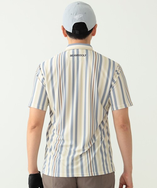 BEAMS GOLF（ビームスゴルフ）の「【UVカット/吸水速乾性】BEAMS GOLF PURPLE LABEL / マルチストライプ ポロシャツ（ポロシャツ・メンズ・サックスブルー/ベージュ・S/M/L/XL）」の19枚目の写真