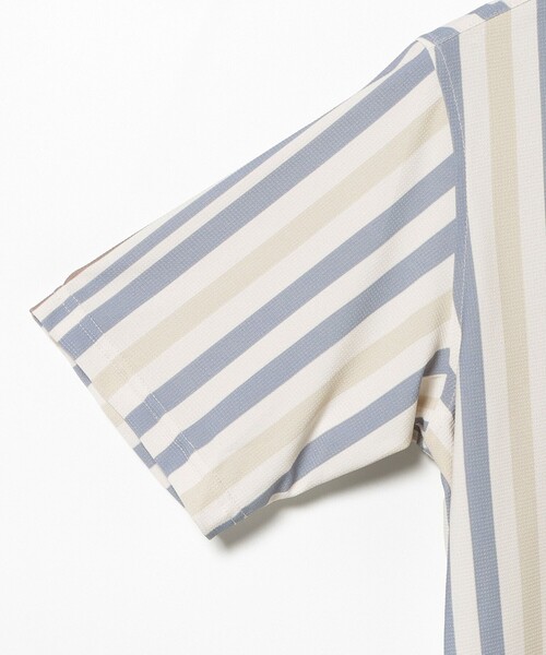 BEAMS GOLF（ビームスゴルフ）の「【UVカット/吸水速乾性】BEAMS GOLF PURPLE LABEL / マルチストライプ ポロシャツ（ポロシャツ・メンズ・サックスブルー/ベージュ・S/M/L/XL）」の10枚目の写真