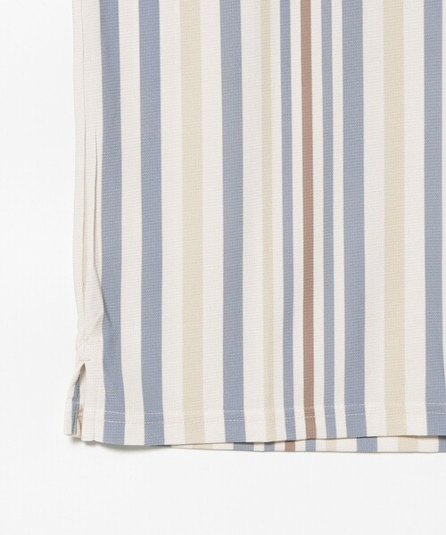 BEAMS GOLF（ビームスゴルフ）の「【UVカット/吸水速乾性】BEAMS GOLF PURPLE LABEL / マルチストライプ ポロシャツ（ポロシャツ・メンズ・サックスブルー/ベージュ・S/M/L/XL）」の11枚目の写真