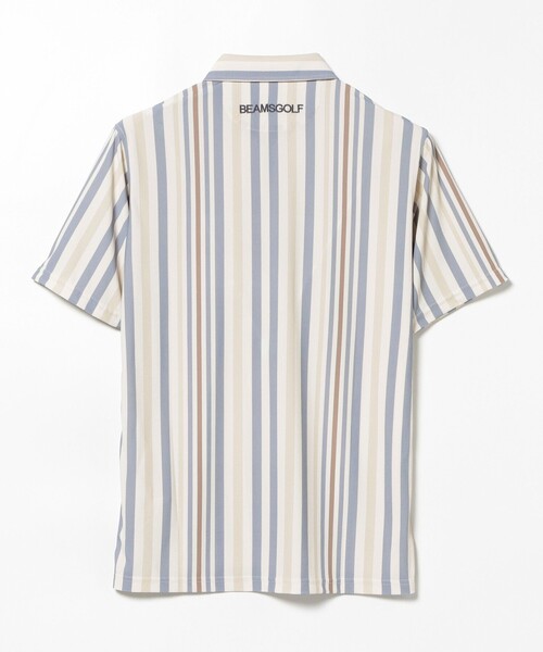 BEAMS GOLF（ビームスゴルフ）の「【UVカット/吸水速乾性】BEAMS GOLF PURPLE LABEL / マルチストライプ ポロシャツ（ポロシャツ・メンズ・サックスブルー/ベージュ・S/M/L/XL）」の12枚目の写真