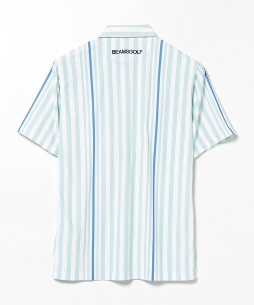 BEAMS GOLF（ビームスゴルフ）の「【UVカット/吸水速乾性】BEAMS GOLF PURPLE LABEL / マルチストライプ ポロシャツ（ポロシャツ・メンズ・サックスブルー/ベージュ・S/M/L/XL）」の3枚目の写真