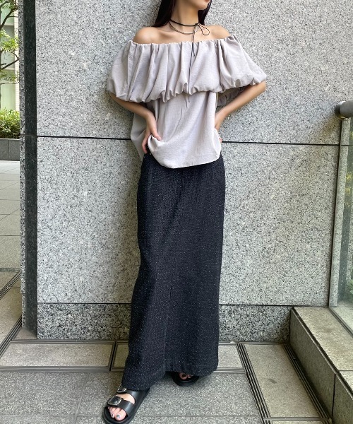 AIC.（エーアイシー）の「2WAYバックリボンオフショルトップス（シャツ/ブラウス・レディース・モカ/チャコールグレー・FREE）」の17枚目の写真