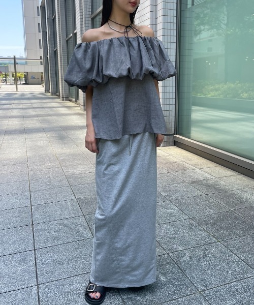 AIC.（エーアイシー）の「2WAYバックリボンオフショルトップス（シャツ/ブラウス・レディース・モカ/チャコールグレー・FREE）」の9枚目の写真