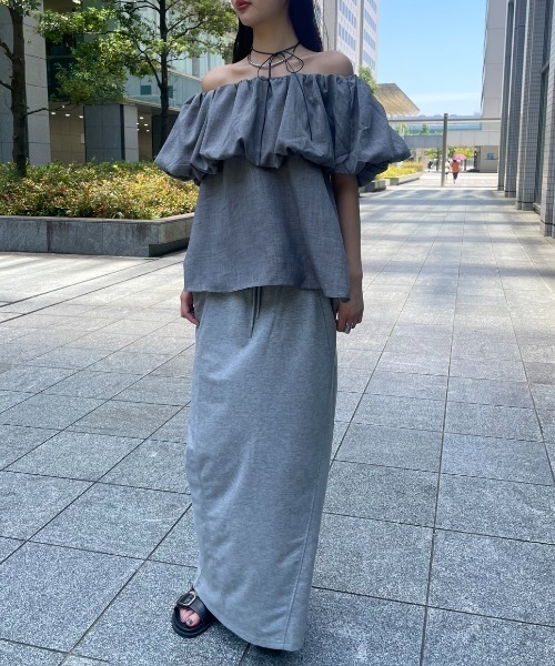 AIC.（エーアイシー）の「2WAYバックリボンオフショルトップス（シャツ/ブラウス・レディース・モカ/チャコールグレー・FREE）」の10枚目の写真