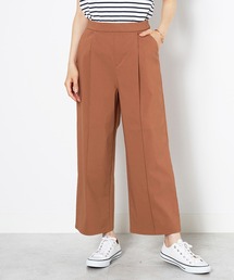 麻入りストレッチタックワイドパンツ60丈