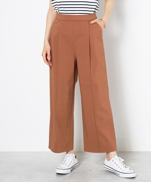 BELLUNA PLUS(ベルーナ)の「麻入りストレッチタックワイドパンツ60丈(その他パンツ・レディース・テラコッタ/ブラック/グレイッシュベージュ/ライラック・SMALL/MEDIUM/LARGE/X-LARGE)」の3枚目の写真