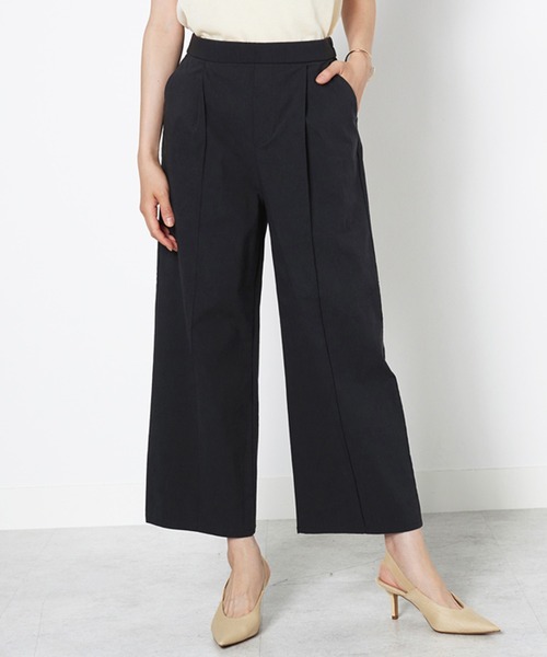 BELLUNA PLUS(ベルーナ)の「麻入りストレッチタックワイドパンツ60丈(その他パンツ・レディース・テラコッタ/ブラック/グレイッシュベージュ/ライラック・SMALL/MEDIUM/LARGE/X-LARGE)」の2枚目の写真