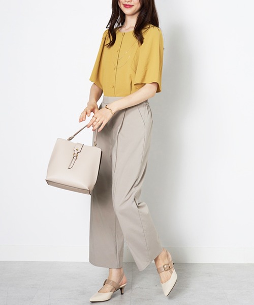 BELLUNA PLUS(ベルーナ)の「麻入りストレッチタックワイドパンツ60丈(その他パンツ・レディース・テラコッタ/ブラック/グレイッシュベージュ/ライラック・SMALL/MEDIUM/LARGE/X-LARGE)」の16枚目の写真