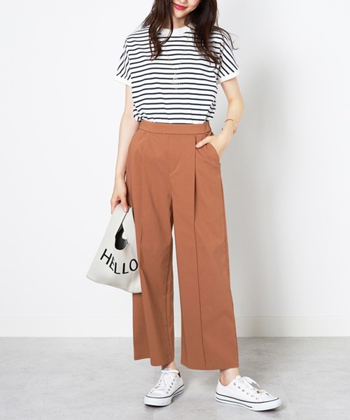 BELLUNA PLUS(ベルーナ)の「麻入りストレッチタックワイドパンツ60丈(その他パンツ・レディース・テラコッタ/ブラック/グレイッシュベージュ/ライラック・SMALL/MEDIUM/LARGE/X-LARGE)」の11枚目の写真