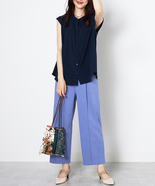 BELLUNA PLUS(ベルーナ)の「麻入りストレッチタックワイドパンツ60丈(その他パンツ・レディース・テラコッタ/ブラック/グレイッシュベージュ/ライラック・SMALL/MEDIUM/LARGE/X-LARGE)」の21枚目の写真