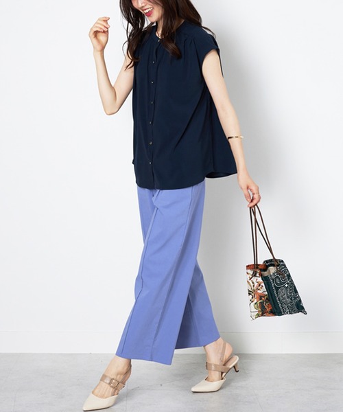 BELLUNA PLUS(ベルーナ)の「麻入りストレッチタックワイドパンツ60丈(その他パンツ・レディース・テラコッタ/ブラック/グレイッシュベージュ/ライラック・SMALL/MEDIUM/LARGE/X-LARGE)」の22枚目の写真