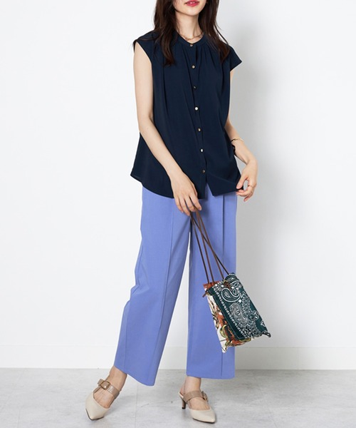 BELLUNA PLUS(ベルーナ)の「麻入りストレッチタックワイドパンツ60丈(その他パンツ・レディース・テラコッタ/ブラック/グレイッシュベージュ/ライラック・SMALL/MEDIUM/LARGE/X-LARGE)」の20枚目の写真