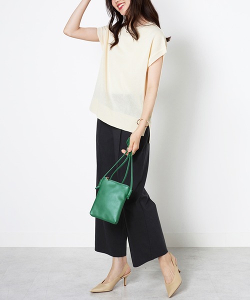 BELLUNA PLUS(ベルーナ)の「麻入りストレッチタックワイドパンツ60丈(その他パンツ・レディース・テラコッタ/ブラック/グレイッシュベージュ/ライラック・SMALL/MEDIUM/LARGE/X-LARGE)」の7枚目の写真