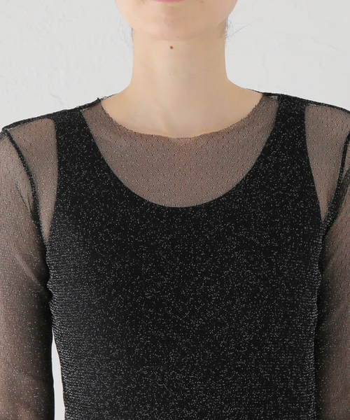 journal standard L'essage(ジャーナルスタンダードレサージュ)の「【TanC TOKYO/タンクトウキョウ】SPARKLING TULLE LONGSLEEVE:カットソー(Tシャツ/カットソー・レディース・ブラック/ベージュ・FREE)」の8枚目の写真