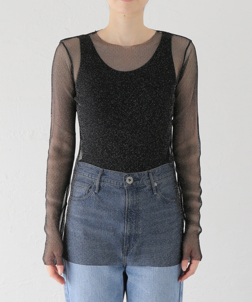 journal standard L'essage(ジャーナルスタンダードレサージュ)の「【TanC TOKYO/タンクトウキョウ】SPARKLING TULLE LONGSLEEVE:カットソー(Tシャツ/カットソー・レディース・ブラック/ベージュ・FREE)」の15枚目の写真