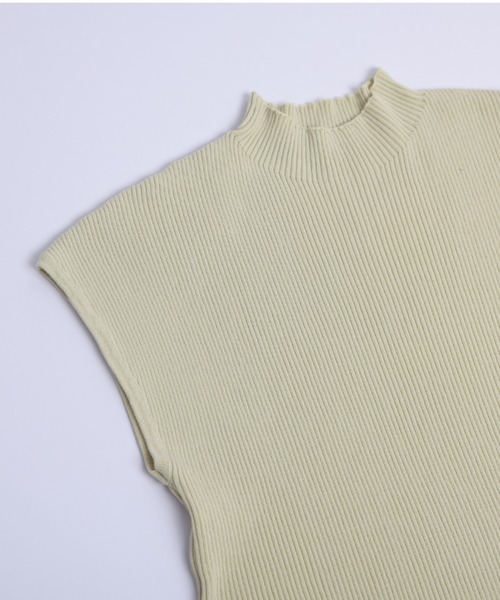 AMELY(エミリー)の「ハイネックサマーニット(Tシャツ/カットソー・レディース・ホワイト/アイボリー/ブラック/グレー/ベージュ・フリー)」の14枚目の写真