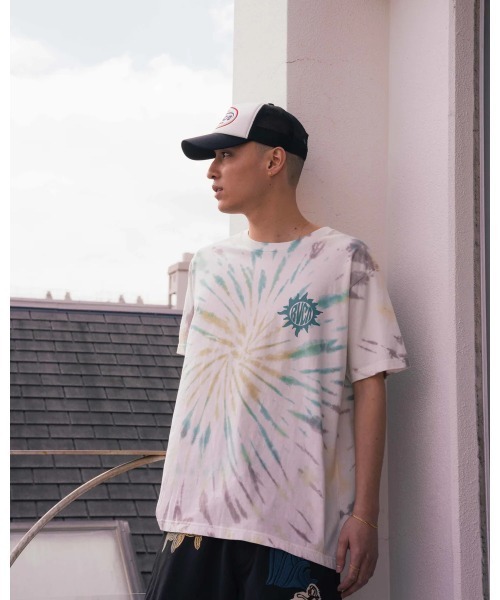 RVCA(ルーカ)の「RVCA メンズ TIEDYE SUN STAMP Tシャツ 【2024年夏モデル】/ルーカ総柄タイダイ半袖Tシャツ(Tシャツ/カットソー・メンズ・グリーン/マルチ/ブラック系その他・SMALL/MEDIUM/LARGE/X-LARGE)」の7枚目の写真