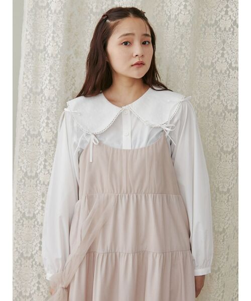 merry jenny（メリージェニー）の「チュールリボンキャミワンピース（ワンピース・レディース・ブラック/ピンク/グレー・FREE）」の11枚目の写真