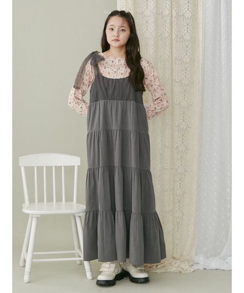 merry jenny（メリージェニー）の「チュールリボンキャミワンピース（ワンピース・レディース・ブラック/ピンク/グレー・FREE）」の12枚目の写真