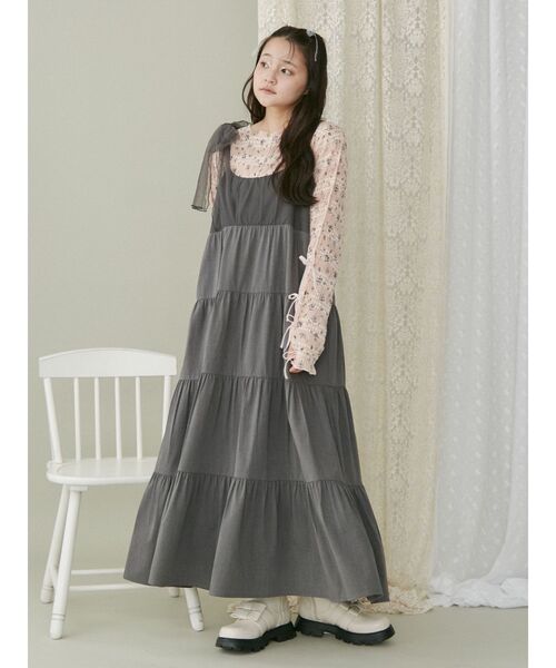 merry jenny（メリージェニー）の「チュールリボンキャミワンピース（ワンピース・レディース・ブラック/ピンク/グレー・FREE）」の13枚目の写真