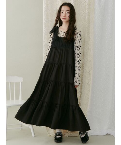 merry jenny（メリージェニー）の「チュールリボンキャミワンピース（ワンピース・レディース・ブラック/ピンク/グレー・FREE）」の21枚目の写真