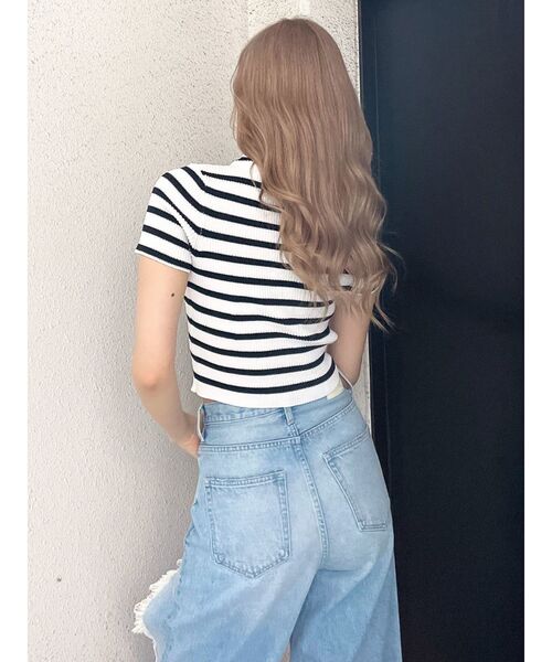 GYDA（ジェイダ）の「ボトルネックリブニットトップス（ニット/セーター・レディース・その他1/オフホワイト/ブラック・FREE）」の11枚目の写真