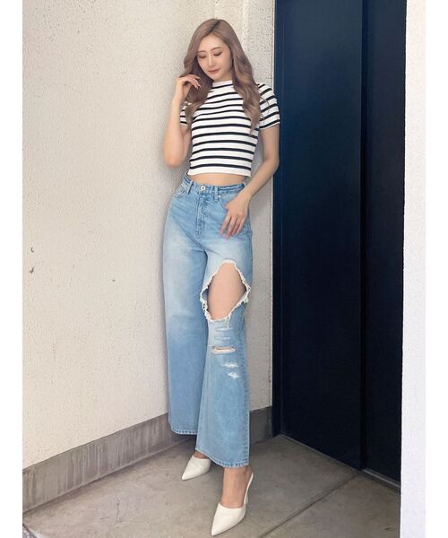 GYDA（ジェイダ）の「ボトルネックリブニットトップス（ニット/セーター・レディース・その他1/オフホワイト/ブラック・FREE）」の13枚目の写真