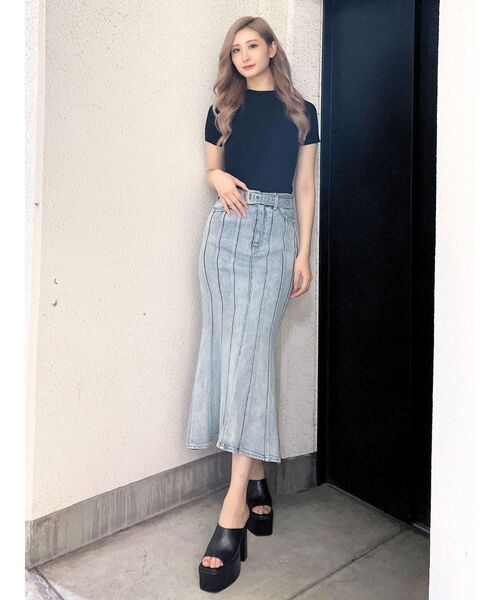 GYDA（ジェイダ）の「ボトルネックリブニットトップス（ニット/セーター・レディース・その他1/オフホワイト/ブラック・FREE）」の19枚目の写真