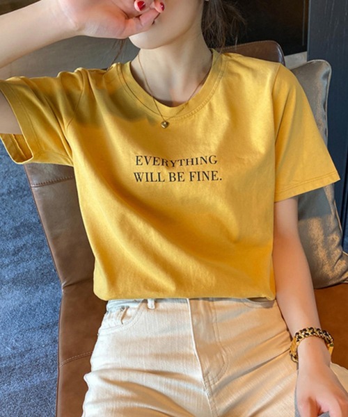 MAISON DE THERESE（メゾン ド テレーズ）の「ビッグサイズクルーネックTシャツ（Tシャツ/カットソー・レディース・ホワイト/ピンク/イエロー・L/M）」の2枚目の写真