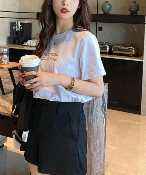 MAISON DE THERESE（メゾン ド テレーズ）の「ビッグサイズクルーネックTシャツ（Tシャツ/カットソー・レディース・ホワイト/ピンク/イエロー・L/M）」の5枚目の写真