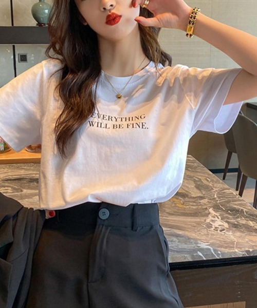 MAISON DE THERESE（メゾン ド テレーズ）の「ビッグサイズクルーネックTシャツ（Tシャツ/カットソー・レディース・ホワイト/ピンク/イエロー・L/M）」の6枚目の写真