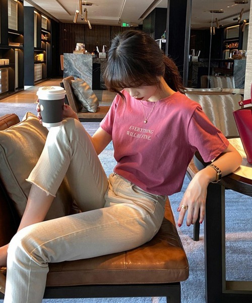 MAISON DE THERESE（メゾン ド テレーズ）の「ビッグサイズクルーネックTシャツ（Tシャツ/カットソー・レディース・ホワイト/ピンク/イエロー・L/M）」の12枚目の写真