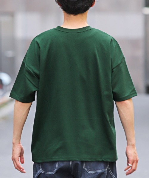 LUXSTYLE(ラグスタイル)の「無地半袖Tシャツ(Tシャツ/カットソー・メンズ・グリーン/ホワイト/スミクロ/オレンジ/ネイビー・FREE)」の6枚目の写真