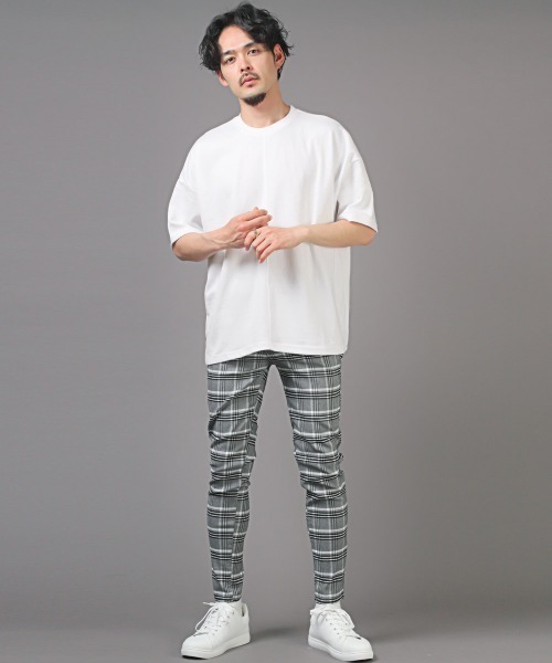 LUXSTYLE(ラグスタイル)の「無地半袖Tシャツ(Tシャツ/カットソー・メンズ・グリーン/ホワイト/スミクロ/オレンジ/ネイビー・FREE)」の9枚目の写真