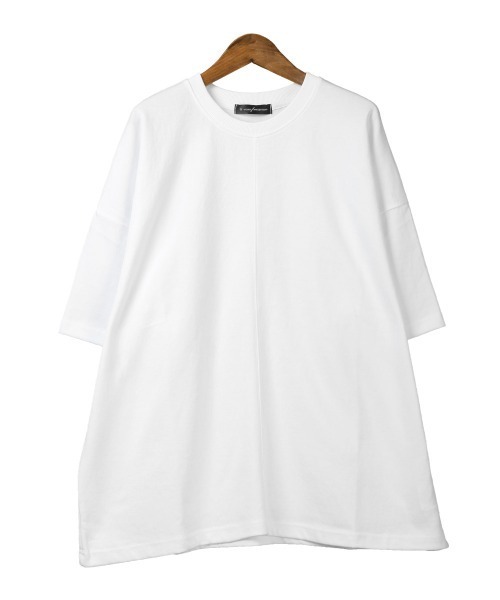 LUXSTYLE(ラグスタイル)の「無地半袖Tシャツ(Tシャツ/カットソー・メンズ・グリーン/ホワイト/スミクロ/オレンジ/ネイビー・FREE)」の14枚目の写真