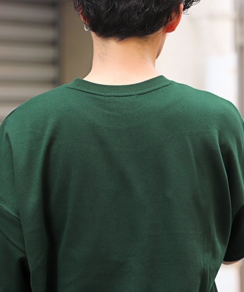 LUXSTYLE(ラグスタイル)の「無地半袖Tシャツ(Tシャツ/カットソー・メンズ・グリーン/ホワイト/スミクロ/オレンジ/ネイビー・FREE)」の19枚目の写真